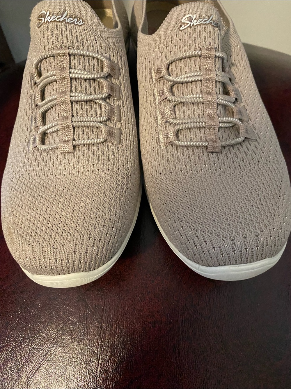 Skechers Knit Slip-On Sneakers in Beige - Picture 8 of 8